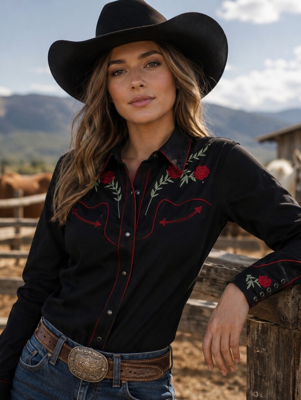 ROPER Western Women's Vintage Embroidered Shirt | S